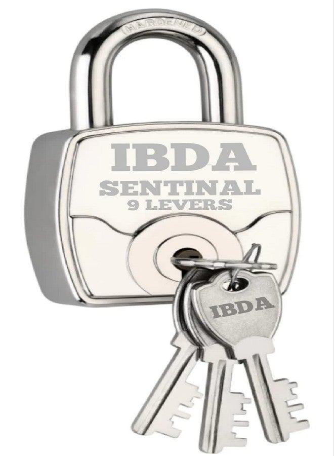 IBDA Push Lock and Key Square 65mm |Double Locking|9 Levers|Rivetless Steel Body Padlock| Lock for Home,Shutter,gate,Door,kadi,Channel,Chain,Shop,School,Warehouse,Flat,Outdoor-Indoor use (Pack of 2) - Image 2